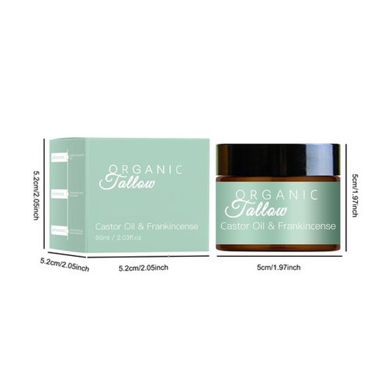 2PCS Grass Fed Beef Tallow with Frankincense Oil and Castor oil, Organic Beef Tallow Moisturizer for Skin, Organic Beef Tallow and Manuka Honey Balm for Face, Body