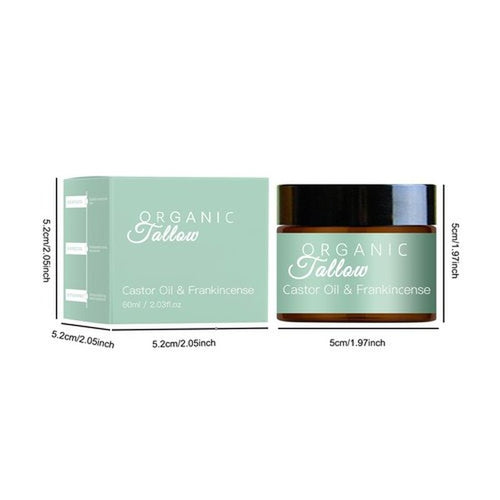 2PCS Grass Fed Beef Tallow with Frankincense Oil and Castor oil, Organic Beef Tallow Moisturizer for Skin, Organic Beef Tallow and Manuka Honey Balm for Face, Body