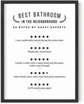 HAUS AND HUES Bathroom Signs - Funny Toilet Decor Wall Art with Black Frame (12x16)