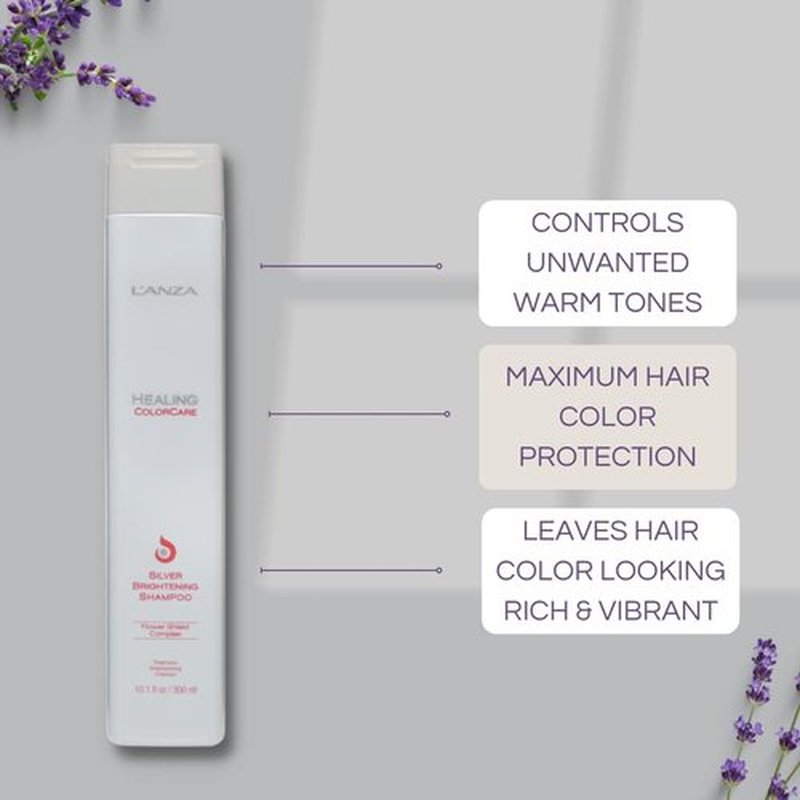 L'ANZA Healing Colorcare Purple Shampoo - Neutralizes Brass & Brightens Blonde | Moisturizing & Sulfate Free