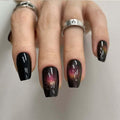 Redykat 30PCS Handmade Glossy Short Coffin Press On Nails, Cat Eye Press on Nails, Salon Quality Nail art, Magnetic Acrylic Fake Nails, False Nails (Chase the Moon)