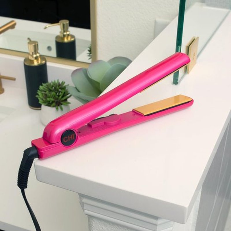 CHI Tourmaline Ceramic Flat Iron - Professional Hair Straightener for Silky Smooth Hair | Pure Pink 1" Plates