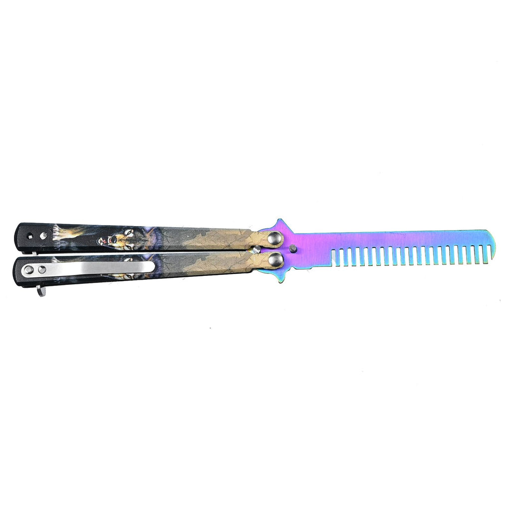 WILD TACTICAL Folding Pocket Comb for Men, Fine Combs Stainless Steel Folding Practice Combs Hair Styling Tools for Sport Outdoor Camping