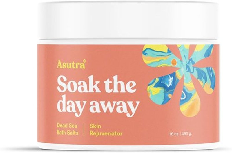 ASUTRA Dead Sea Bath Salts - Skin Rejuvenator with Grapefruit, Juniper & Cypress Oils | 16 oz Healing Soak