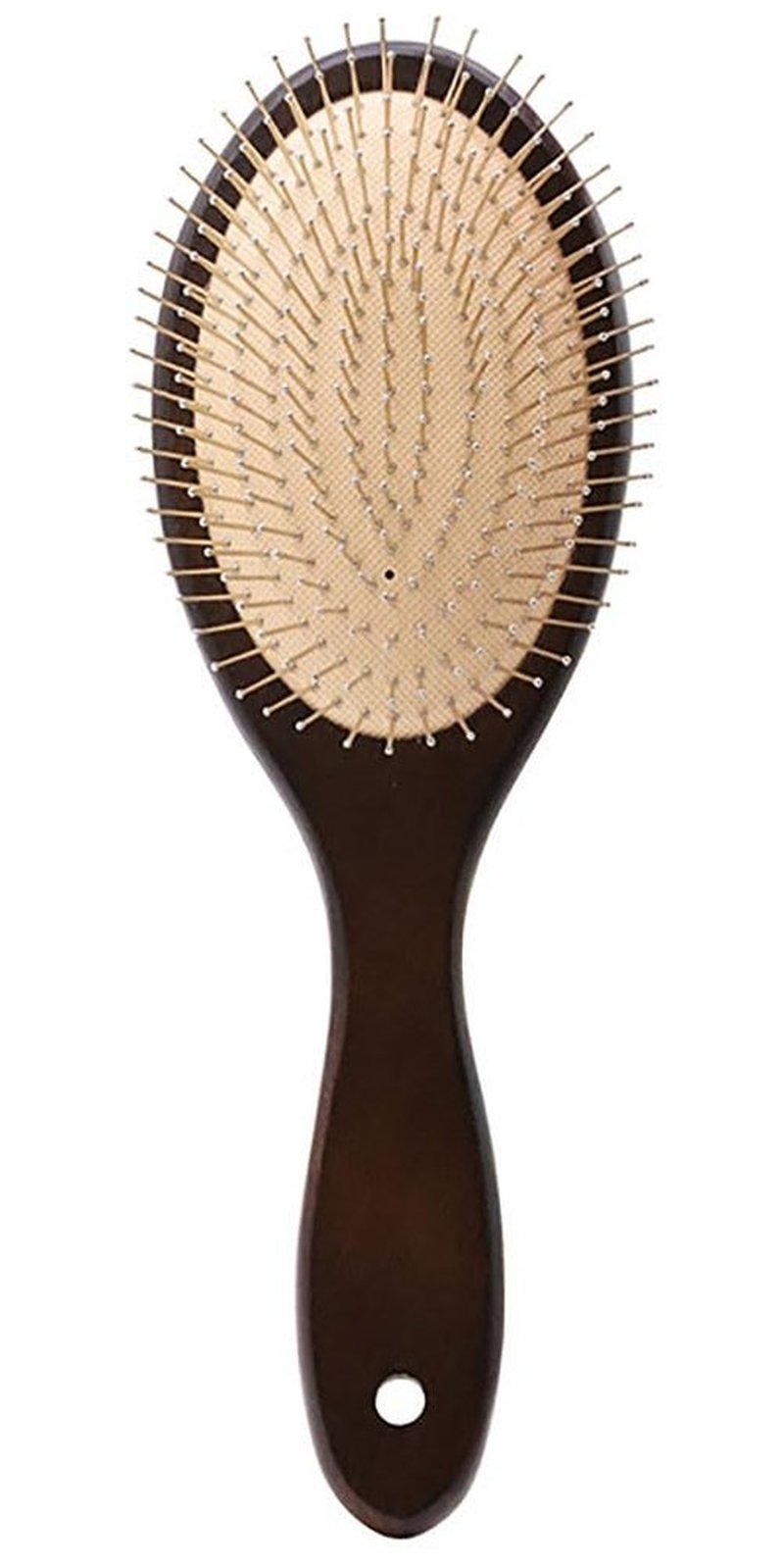Skiennix Wooden Paddle Hair Brush - Anti-Frizz Metal Detangling Comb for All Hair Types | Scalp Massage, Wet/Dry Use