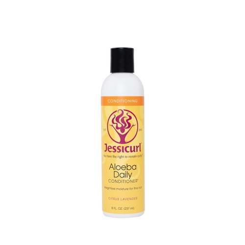 Jessicurl Aloeba Daily Conditioner - Nourishing Leave-In for Curly Hair, Citrus Lavender, 8 Fl Oz