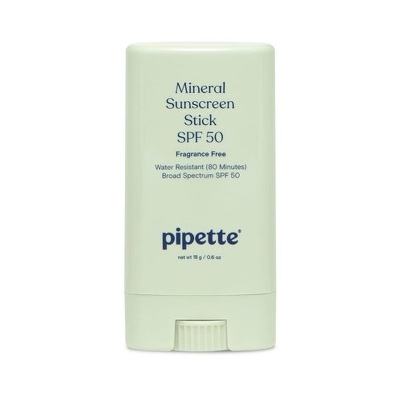 Pipette Baby Mineral Sunscreen Stick SPF 50 - Water-Resistant Zinc Oxide Formula | 0.6 oz Travel Size for Kids