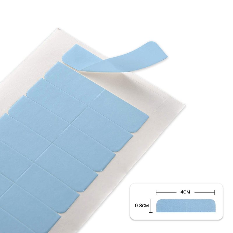 YILITE Hair Extensions Tape 180Pieces Tape Tabs Double Sided Human Hair Tape for Replacement 4 x 0.8 cm Adhesive (180Pieces Blue)