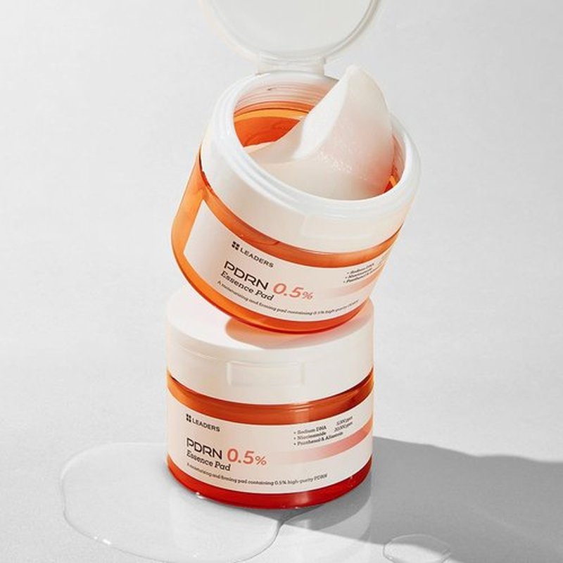 LEADERS PDRN 0.5% Essence Pad – Firming & Moisturizing Face Pads for Sensitive Skin – Anti-Aging, Help Skin Elasticity, Hydrating & Soothing Daily Skincare with Skin Barrier Support 135 ml - 70 Pads