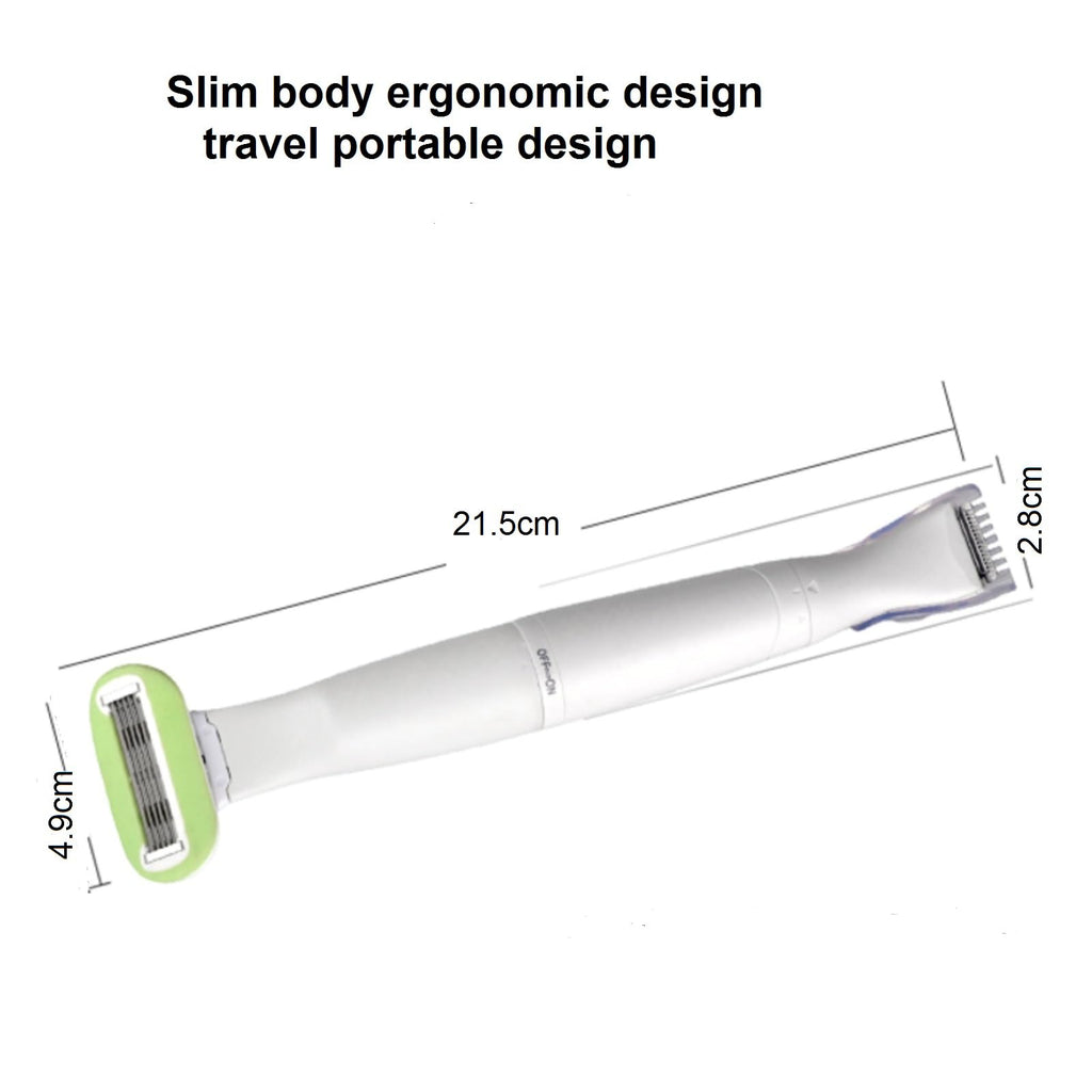 VSTSERIES 2 in 1 Bikini Trimmer for Women,Pubic Hair Clipper for Lady,Female Silk Smooth Shaver Razor,Wet Dry Body Hair Remover, Painless Haircut Epilator for Intimate Area,Underarm,Groin Battery Work