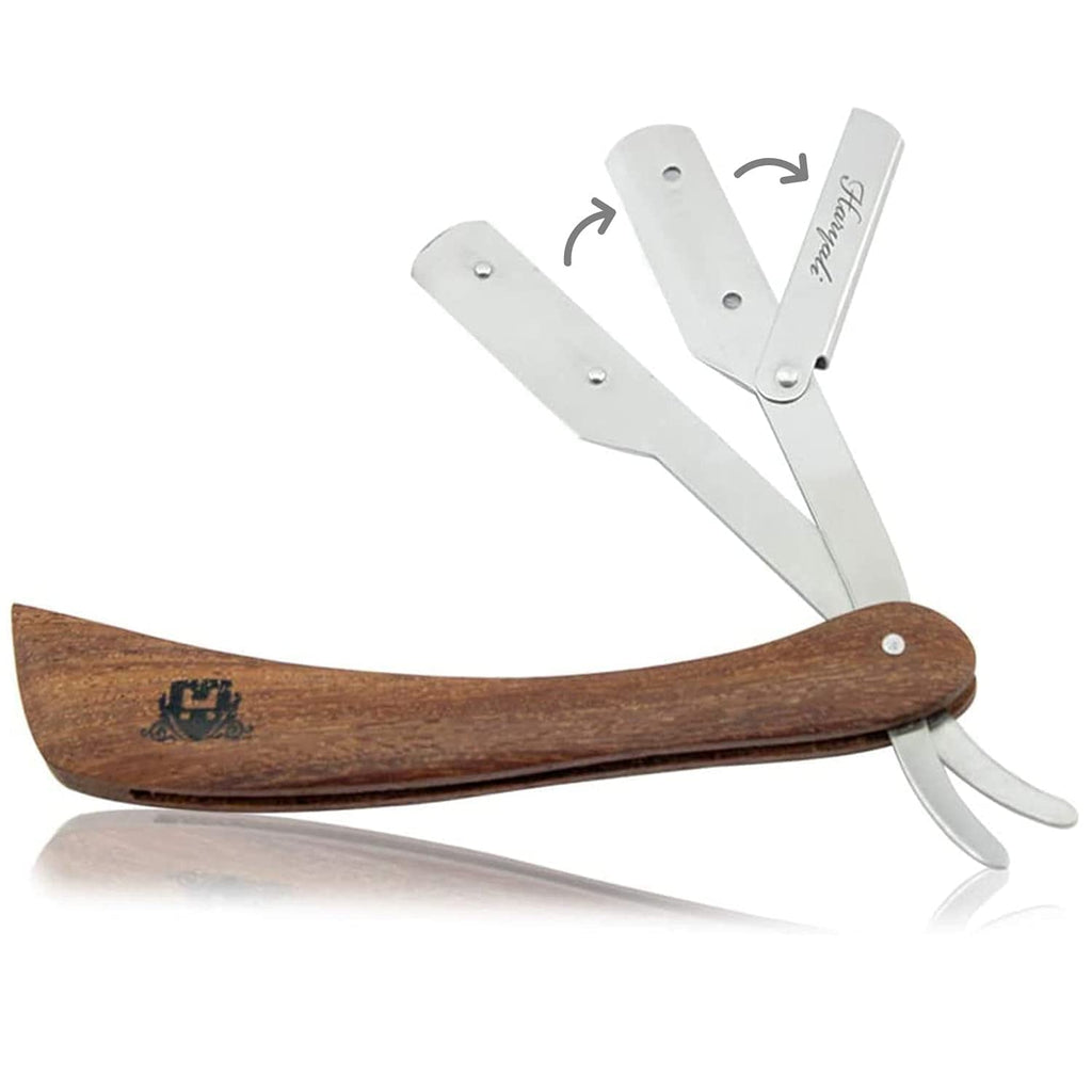 Haryali Professional Barber Straight Edge Razor For Men With Wood Handle