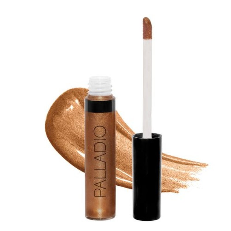 Palladio Lip Gloss - Non-Sticky Formula with Vitamin E & Aloe | Intense Color & Moisturization in Sheer Bronze