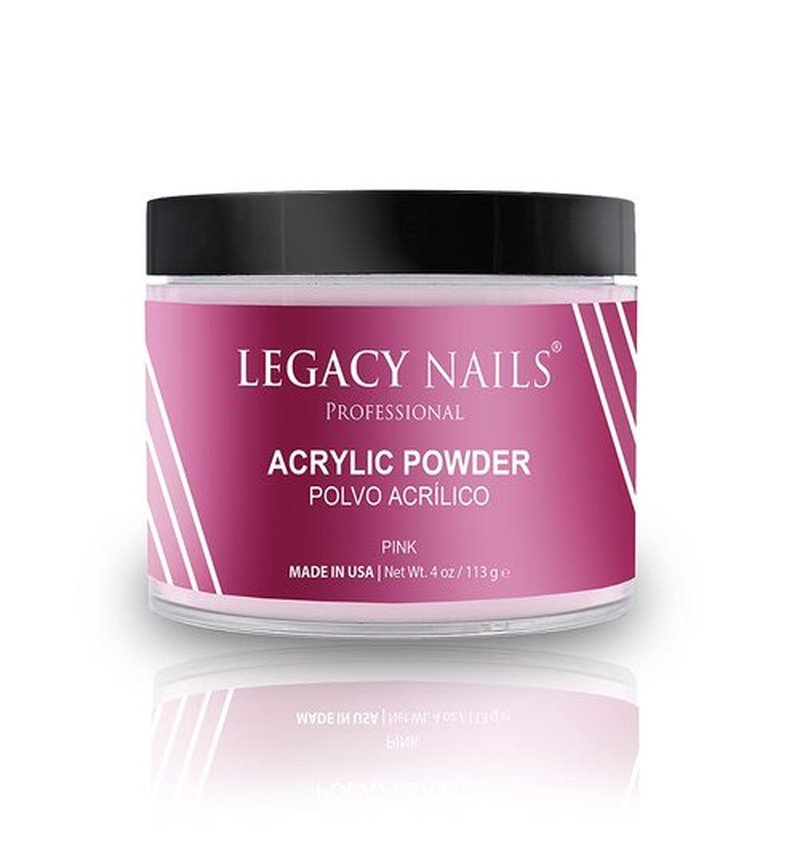 LEGACY NAILS Professional Pink Acrylic Powder - 4oz, Salon-Grade, Fast-Drying, Chip-Resistant, Versatile Nail Art