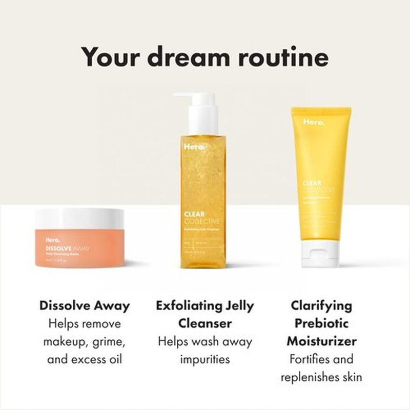 HERO COSMETICS Dissolve Away Daily Cleansing Balm, Helps Remove Makeup and Grime, Won’t Clog Pores, Suitable for Sensitive and Acne-Prone Skin (2.2 fl oz)