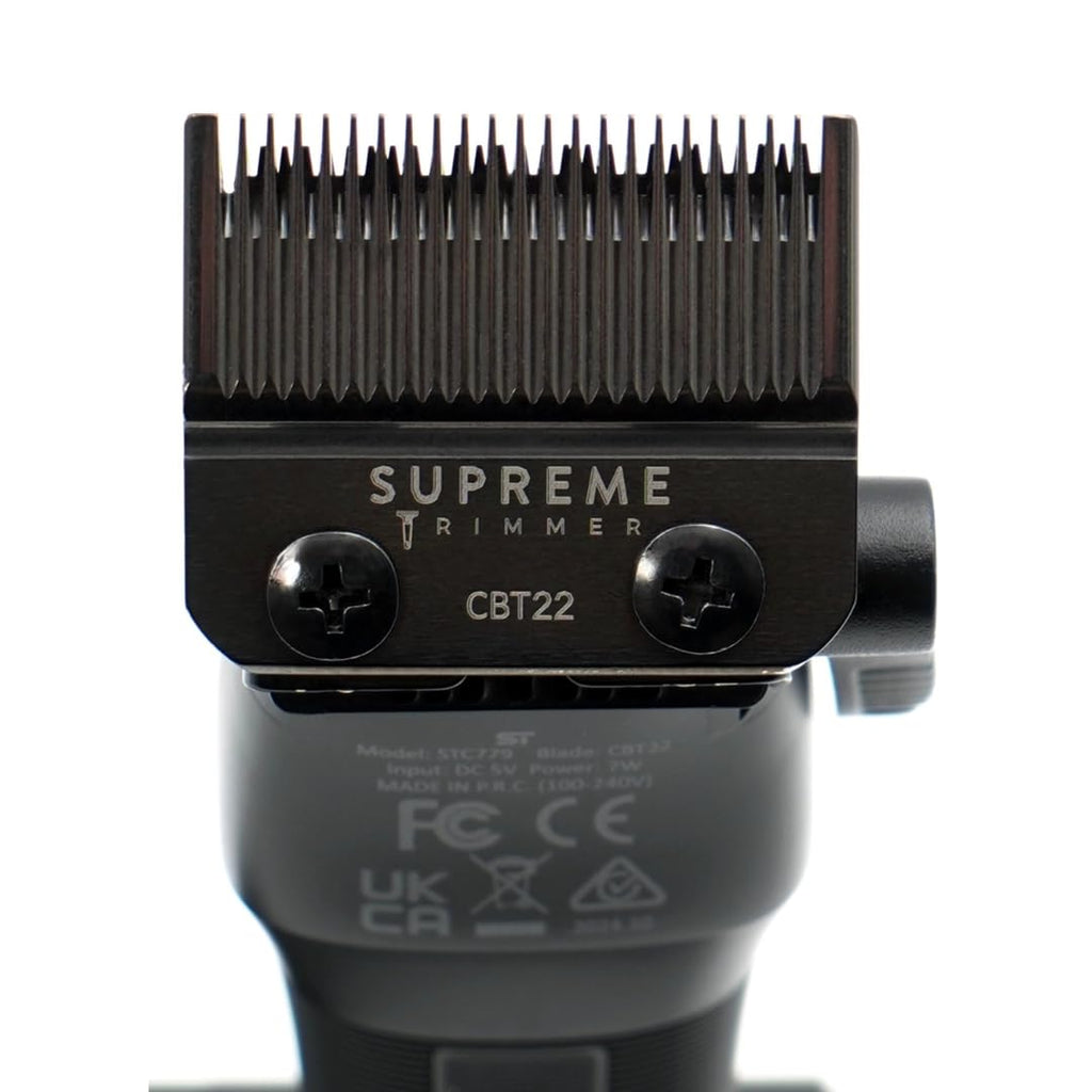 Supreme Trimmer DLC Coated Steel Replacement Blade CBT22 | Taper Blade for Recharge Clipper & Most Hair Clippers