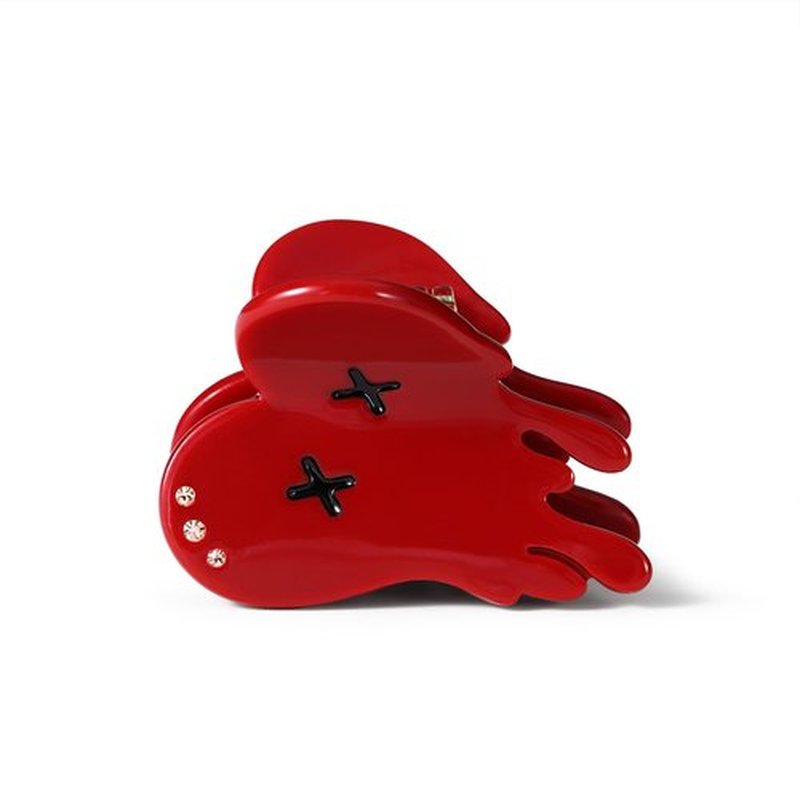 Red Bloody Heart Small Hair Claw Clips for Women Girls - Italian Gothic Hair Accessories for Women Girls Fun Acetate Mini Hair Clips for Thin & Thick Hair Pharmacy Nurse Gift Box