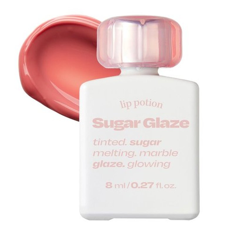 alternativestereo Lip Potion Sugar Glaze Tint | K-Beauty High-Shine & Long-Lasting Lip Tint | Hydrating, Non-Sticky Glossy Finish | 7 Shades | 0.3 Oz (No.2 Rose Ball)