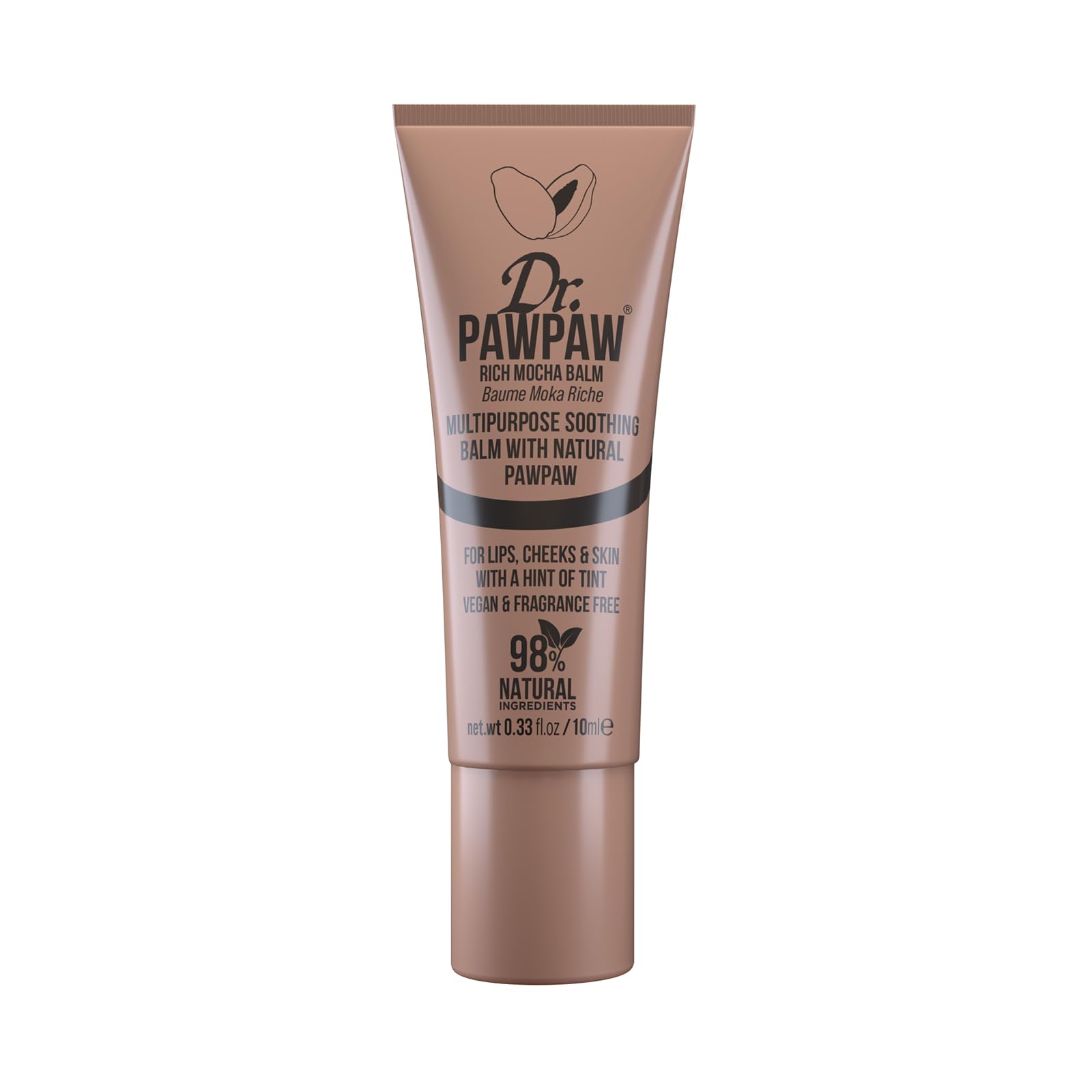 Dr. PawPaw Multipurpose Tinted - Lip Moisturizer with Buildable Color - Natural Tinted Lip Balm - Lip Balm for Sensitive Skin - Rich Mocha - 0.33 oz