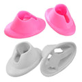 GBSTORE 4 Pcs Anti-spill Nail Polish Bottle Stand Soft Rubber Nail Polish Bottle Holder Nail Art Manicure Tools for Nail Organizer Display (White and Pink)