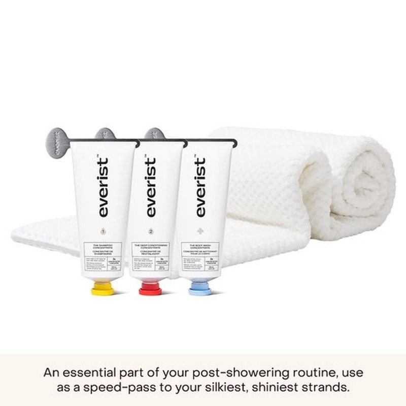 Everist The Quick-Dry Hair Towel, Microfiber, 50% Shorter Dry Time, Reduce Hair Breakage, Flexible Strap for Secure Fit, 1 Each