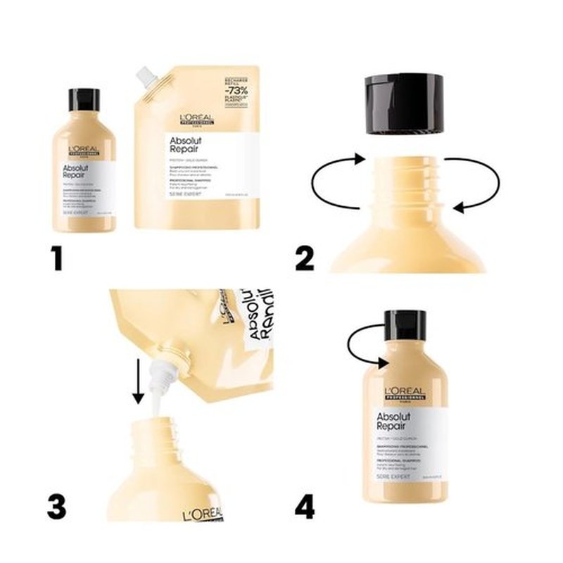 L'Oreal Professionnel Absolut Repair Shampoo - Protein Treatment for Dry, Damaged Hair | Restores Shine