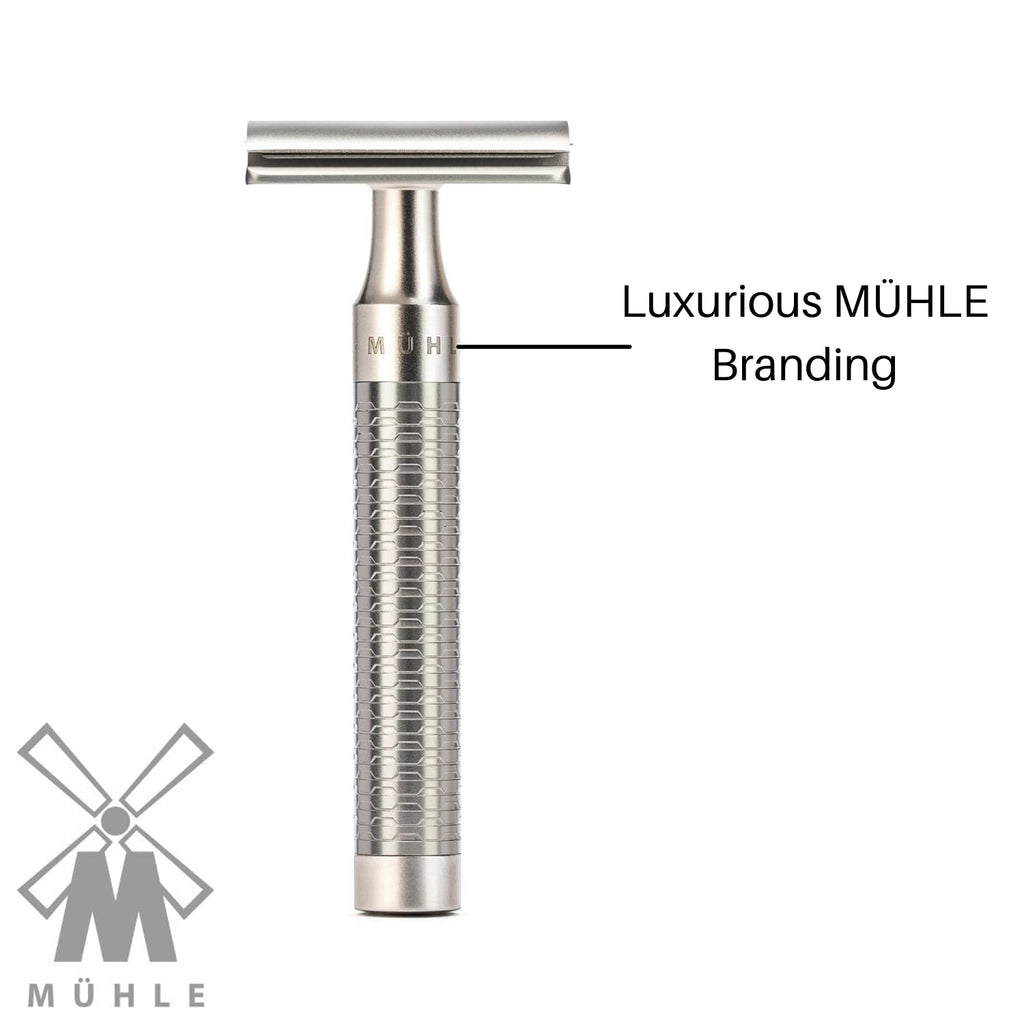 MÜHLE ROCCA R94 Double Edge Safety Razor (Closed Comb) | Pure Matt Stainless Steel |Perfect for Everyday Use | Barbershop Quality Close Smooth Shave | Luxury Razor for Men