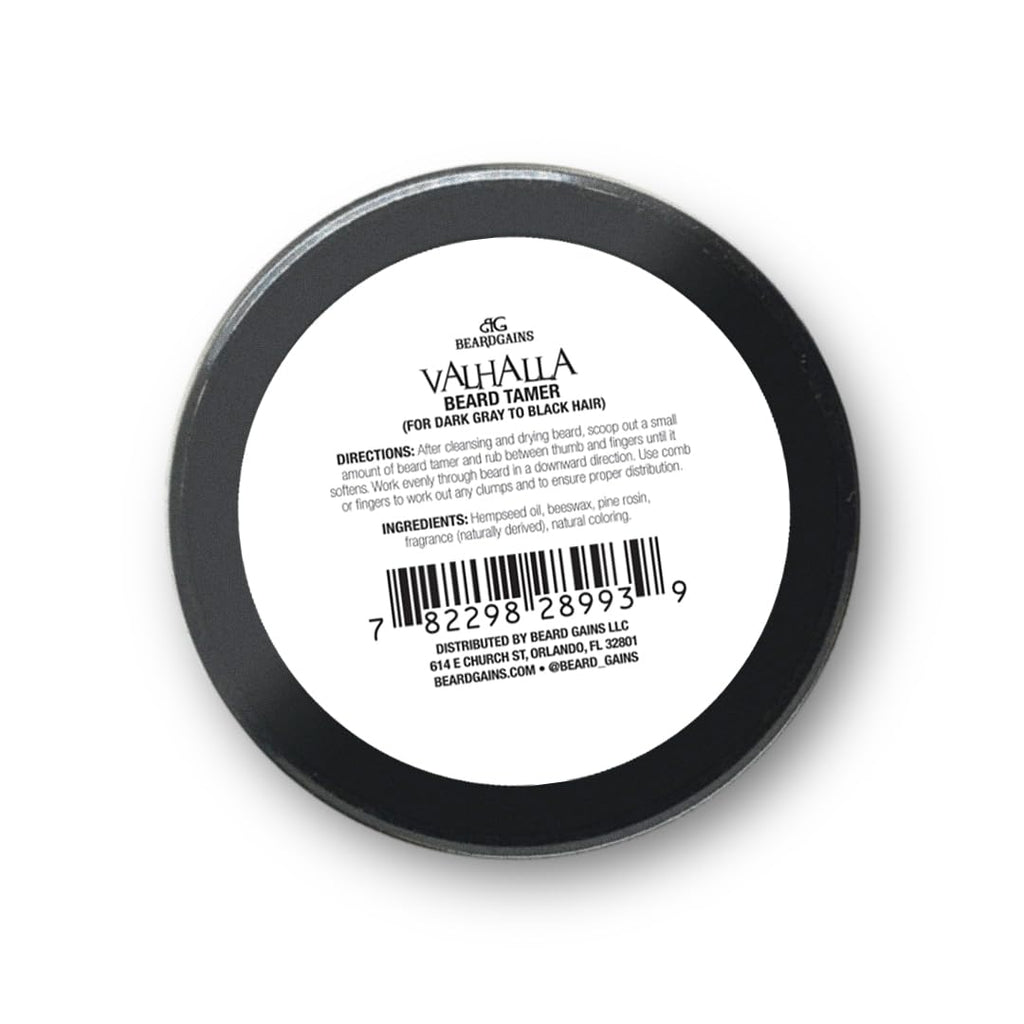 Beard Gains Organic Beard Tamer Tinted Wax: shape, style & groom facial hair with natural hold. Easy wash-out, all-day control. For all beard types (Valhalla Black)