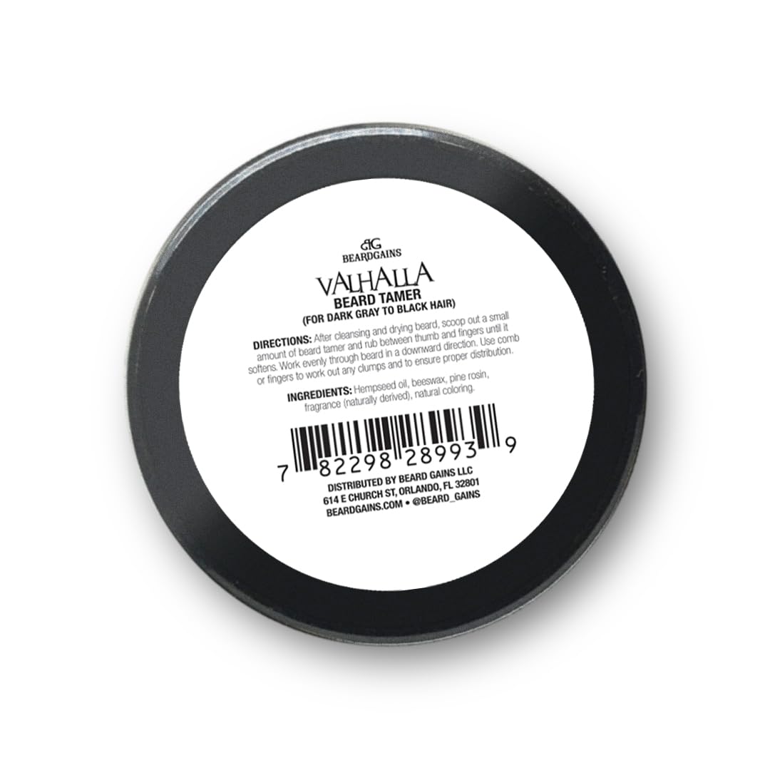Beard Gains Organic Beard Tamer Tinted Wax: shape, style & groom facial hair with natural hold. Easy wash-out, all-day control. For all beard types (Valhalla Black)
