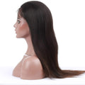 HERMOUS Full Lace Human Hair Wigs HD Transparent Lace Pre Plucked with Baby Hair Handmade Whole Lace Frontal Wig 12A Brazilian Virgin 180% Density Straight Natural Black Color 8 Inch
