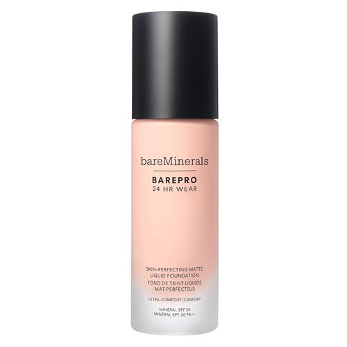 bareMinerals Barepro Liquid Foundation - SPF 20, Full Coverage, Breathable Makeup, Natural Matte Finish