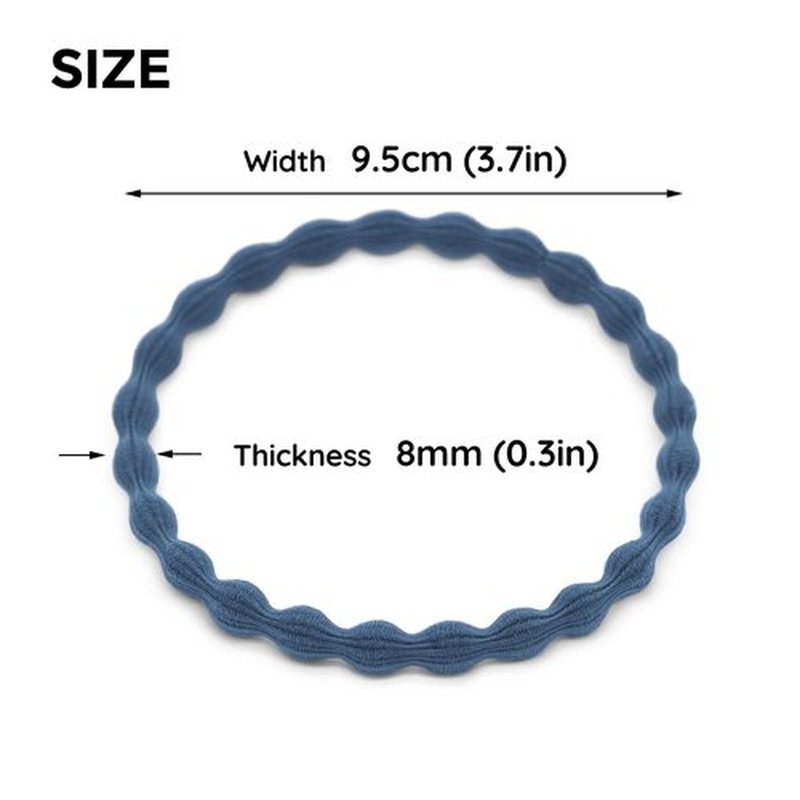 Extra Long Hair Tie for Thick and Curly Hair - Elastic Ponytail Holders for Women or Men, No Metal Bands, Long-Lasting Braids Accessories, 12 Count, Smoky