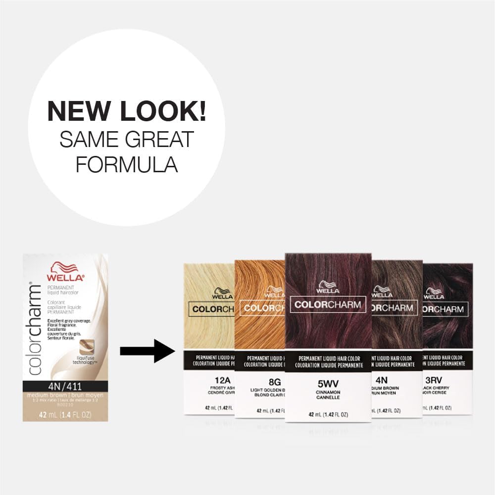 WELLA Color Charm Permanent Liquid Hair Color - Rich Brown for Excellent Gray Coverage
