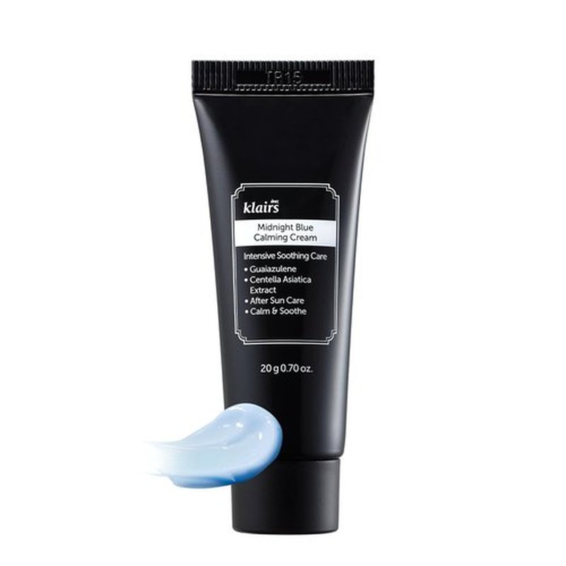 DearKlairs Midnight Blue Calming Cream | Face Moisturizer for Redness Relief, Guaiazulene, EGF & Ceramide, Post-Treatment Recovery, Korean Vegan Skincare for Sensitive Skin, 0.7 Oz (Pack of 1)
