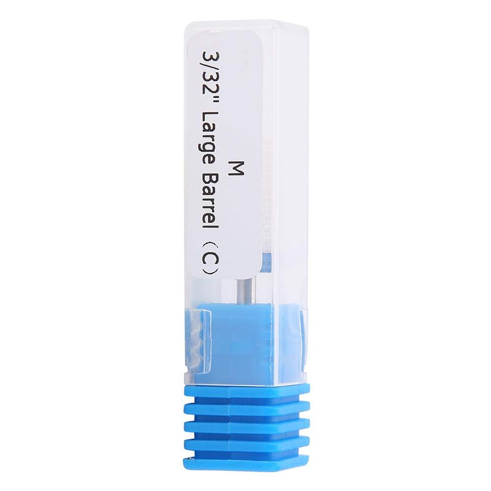 Nail Drill Bit, Ceramic Manicure Drill Bits for Manicure Pedicure Cuticle Gel Nail Polishing Cylinder Shape Grinding Head, with Display Base(White 05#)