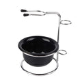 Stainless Steel Shaving Brush Stand, Black Shaving Bowl Holder, Dual Purpose Organizer for Men Wet Shaving Kit, Classic Gift