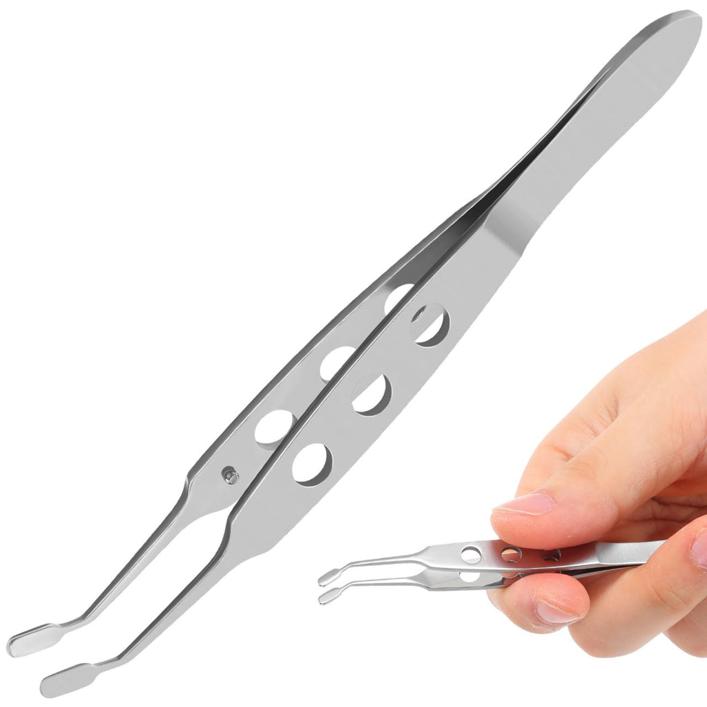 iplusmile Meibomian Gland Expressor Forceps Stainless Steel Eyelid Compressor Tweezers for Mild Gland Expression Dry Eye Care Smooth Edge Non-Slip Grip 4.13 in