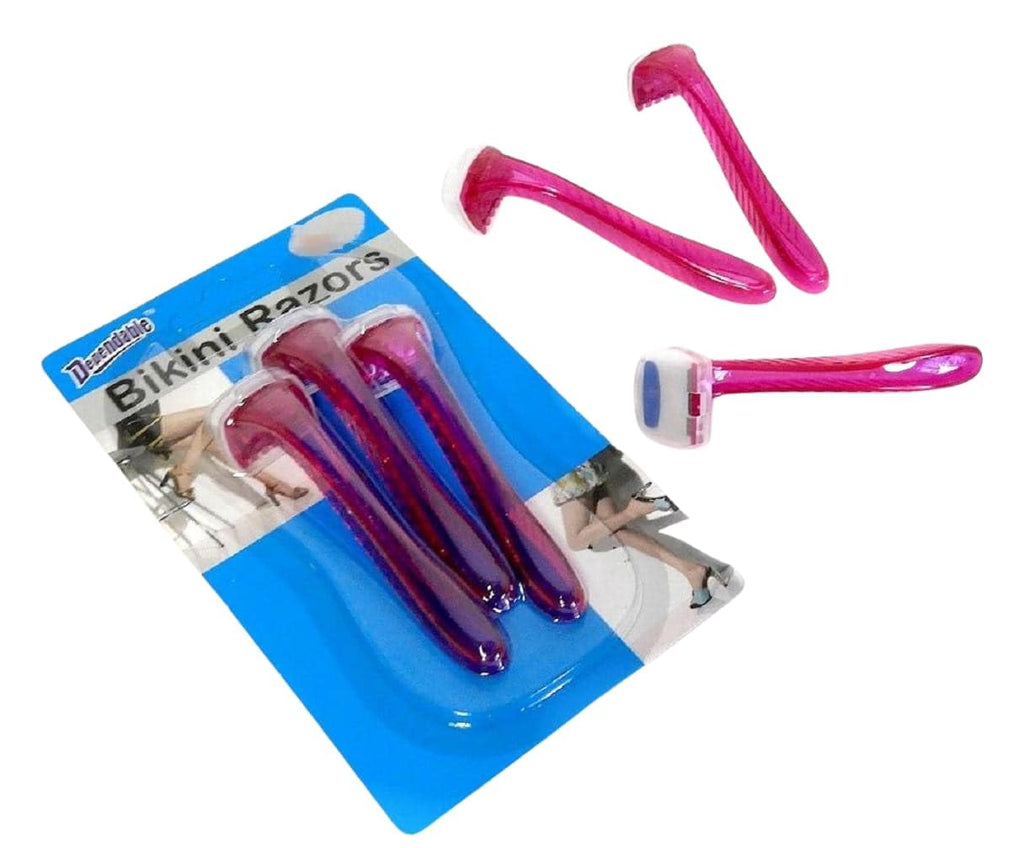 2 Packs Bikini Razors – Total 6 Pieces – Reusable Disposable Shavers for Women’s Bikini Area – Ideal for Brazilian Shave, Pubic Hair, Underarms, and Body Grooming