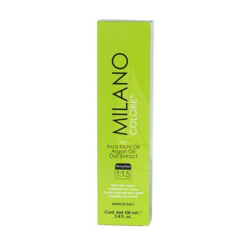 Milano Colore - Permanent Hair Dye Treatment - Nourishing Color Cream, 1.0 Black, 100ml/3.4 oz