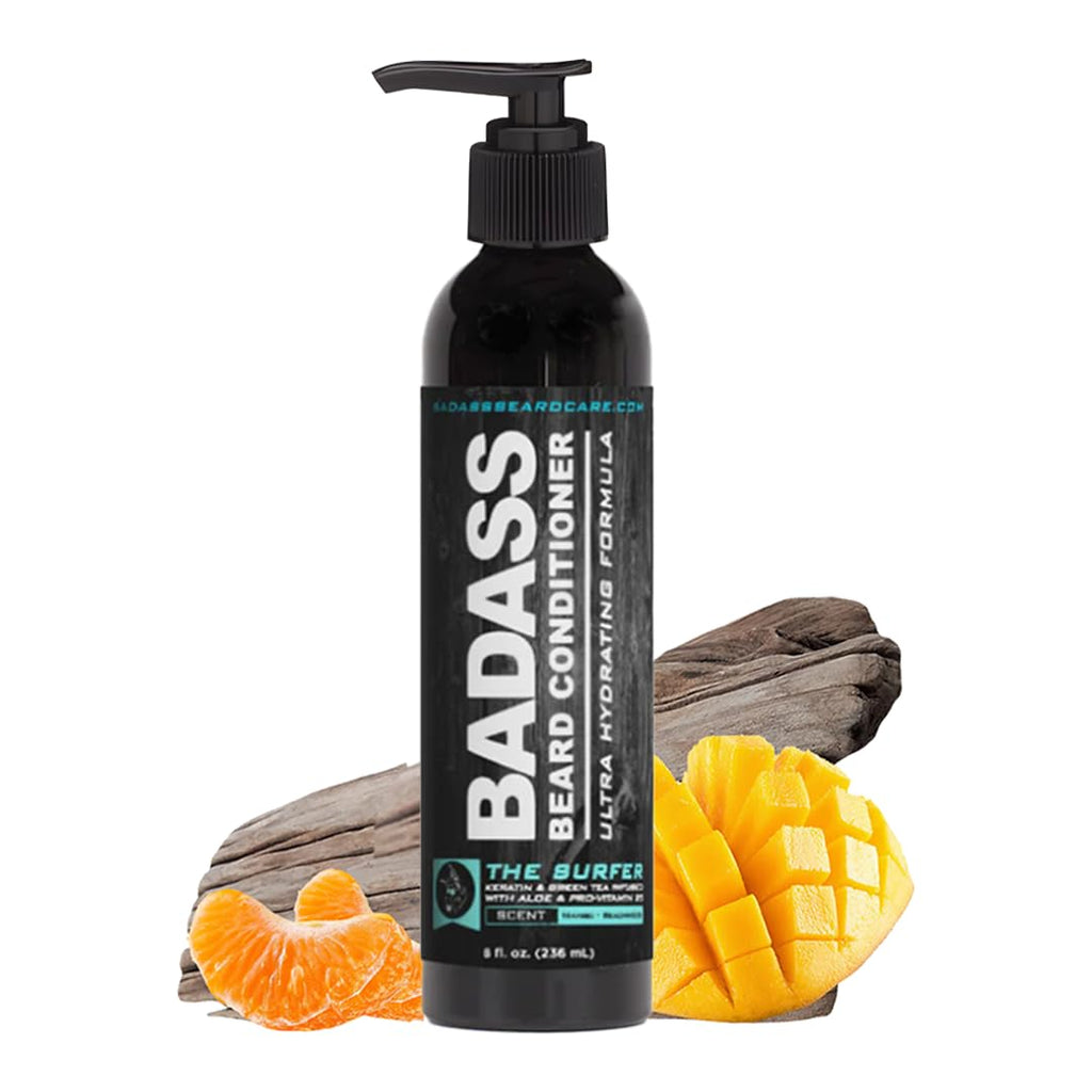 Badass Beard Care Beard Conditioner - THE SURFER, 8oz - Made of Natural Ingredients for A Healthy, Soft, & Itch Free Beard and Mustache