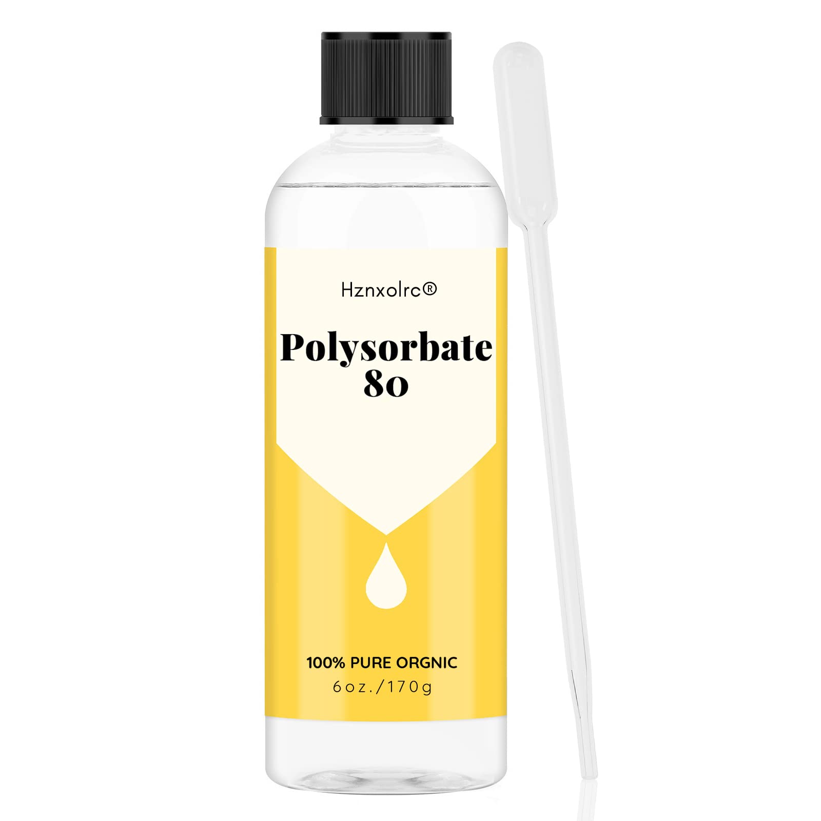 6 oz Polysorbate 80 for Bath Bombs, Premium Polysorbate 80 (Sorbitan Oleate) Liquid, 100% Pure, Cosmetics Grade, Gentle on Skin, Suitable for Making Lotions