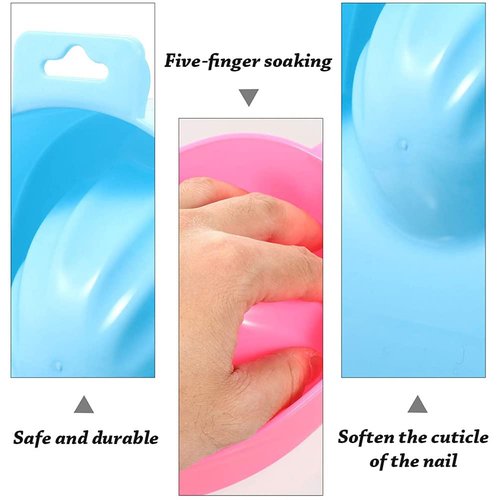 AKOAK 1 Pack Nail Soaking Bowl Dead Skin Cleaning Softening Care bowl Five Finger Soaking Nail Remover Bowl DIY Nail Salon Softening Dead Skin Nails Cleaning Care Special Tools