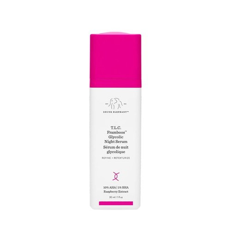 Drunk Elephant T.L.C. Framboos Glycolic Serum - Exfoliating AHA for Radiant Skin - 1 oz, Cruelty-Free