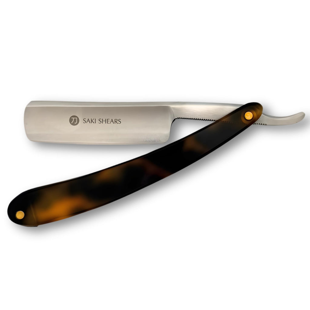 Shaving Straight Edge Razor from Saki Shears (Blonde Tortoise)