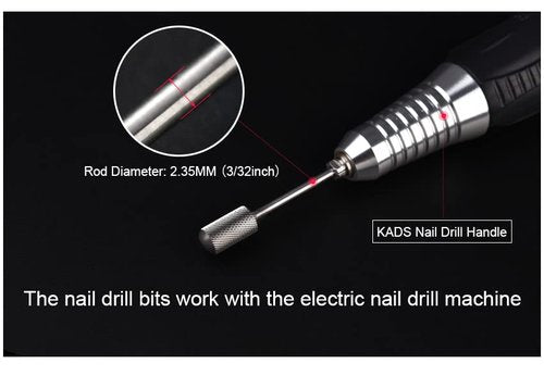 Rolabling 3 pcs Round Head Alloy Nail Drill Bits Manicure Drilling with 1 pcs Nail Drill Bit Storage Box For Electric Nail Drill Manicure Machine Nail Gel Polish Removal Nail Accessories Tool (Set)