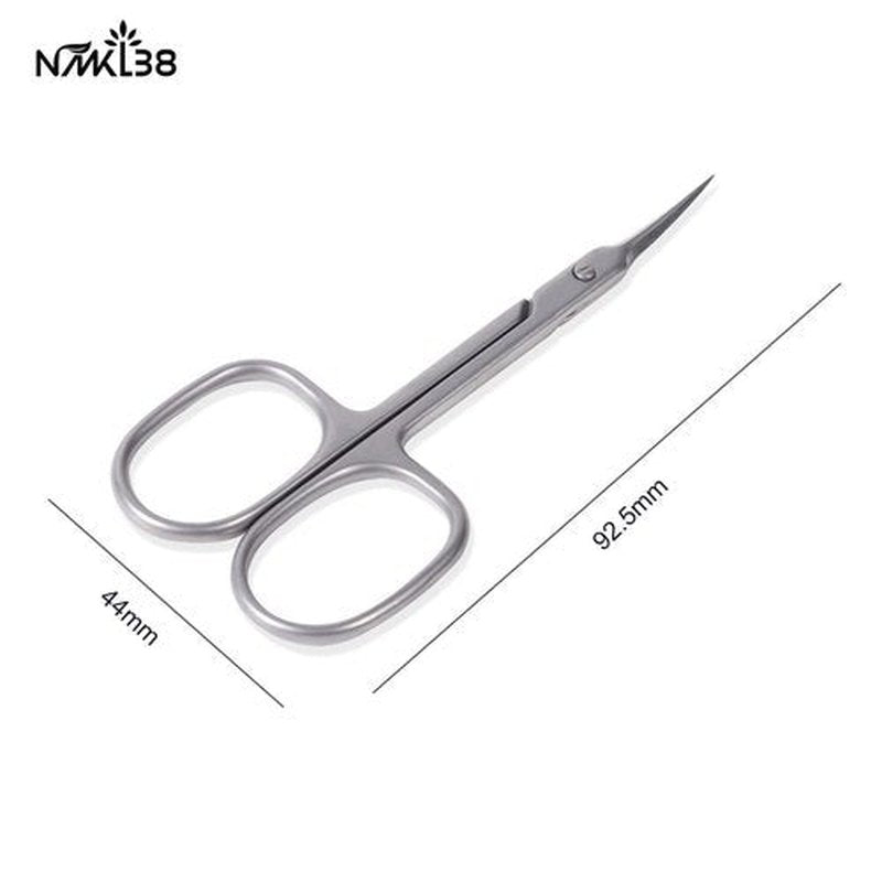 NMKL38 Inox Curved Blade Cuticle Tower Point Scissors Cuticle Nipper Pliers Dead Skin Remover Beauty Grooming Kit for Nail Eyebrow Eyelash
