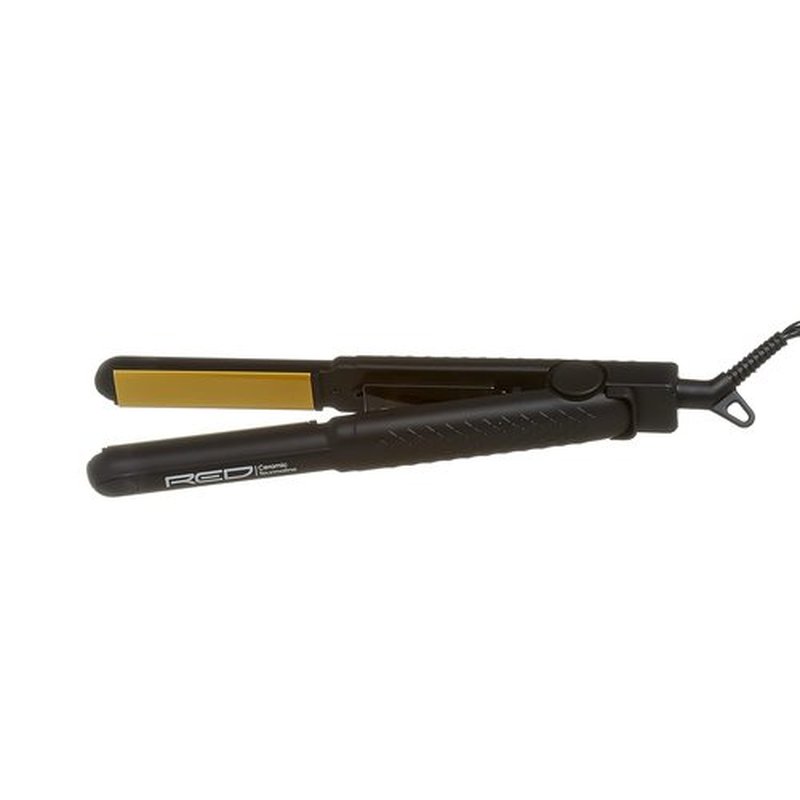 Kiss Products Red Ceramic Tourmaline Flat Iron - 0.75 Inch Professional Styling Tool