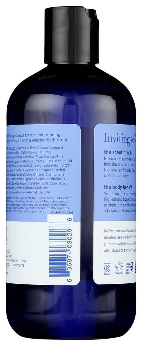 EO Bubble Bath - Organic French Lavender Relaxation Formula | 12 Fl Oz