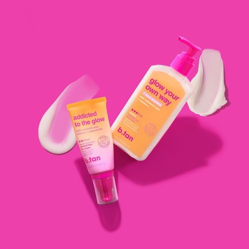 b.tan Gradual Self Tan Face Lotion - Addicted to the Glow | Daily Tanning Cream for Sunkissed Bronze, Hydrating with Vitamin C, Travel Size