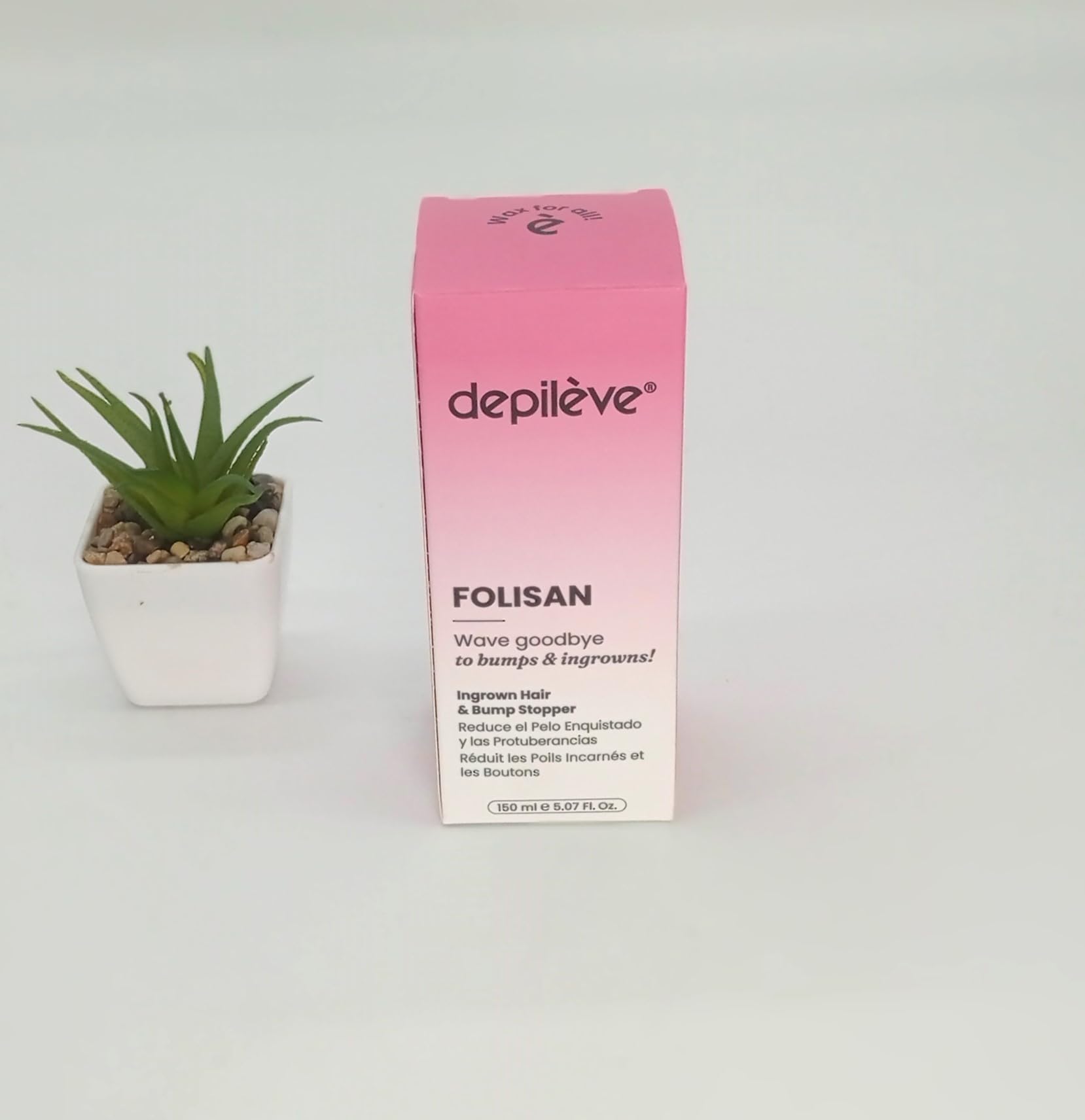 Depileve Folisan - Post Wax Oil, Relieves Razor Burn, Razor Bumps and Ingrown Hair, Astringent, Skin Moisturizer, Gentle Exfoliator - 5 oz
