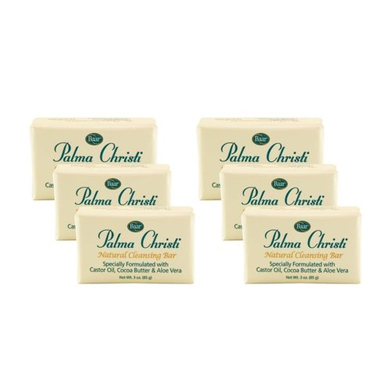 Palma Christi (Castor Oil) Natural Cleansing Bar Soap, 6 bar set